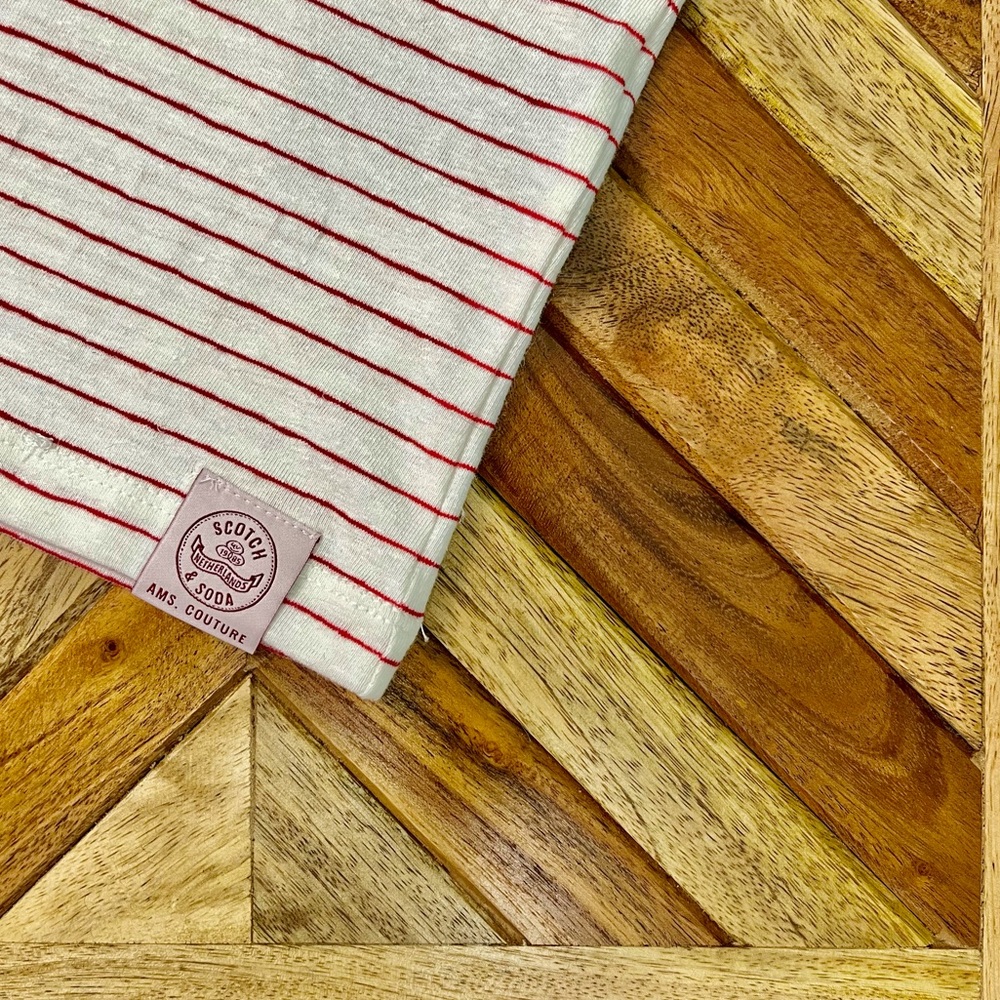 Scotch & Soda Striped “Cotton Linen Tee” 106231 - Picture 15 of 15